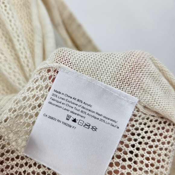 Lululemon Sweater Cream Long Sleeve Crew Neck Knit Mesh Detail Pullover Size L - Picture 8 of 8